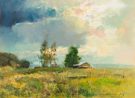 Errol Boyley; Landscape with Farm Buildings