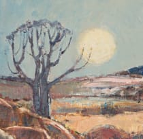 Piet van Heerden; Landscape with Full Moon, Namaqualand (O'Kiep)