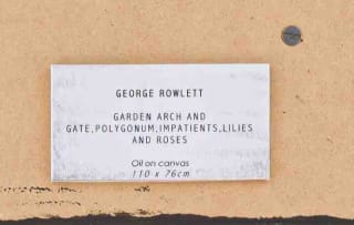 George Rowlett; Garden Arch and Gate, Polygonum, Impatiens, Lilies and Roses, Rotterhill
