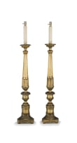 A pair of giltwood torchères, possibly Italian