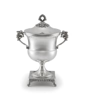 A silver covered cup-on-stand, possibly Italian, .800 standard