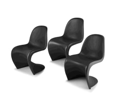A set of three Panton polyurethane chairs designed in 1967 by Verner Panton for Vitra, 2002