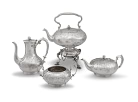 An Irish silver-plate four-piece tea service, Waterhouse, Dublin, 20th century