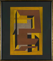 Victor Vasarely; Abstract in Brown and Yellow