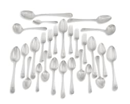 A miscellaneous collection of 'Old English' pattern silver flatware, various makers and dates, 1792-1823