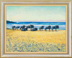 Zakkie Eloff; Wildebeest on the Beach, Wild Coast