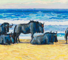 Zakkie Eloff; Wildebeest on the Beach, Wild Coast