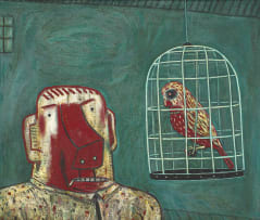 Norman Catherine; Man with Bird Cage
