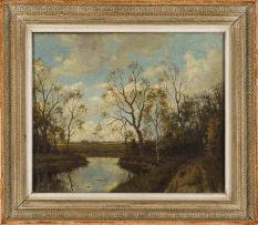 Tinus de Jongh; Landscape with Pond and Trees
