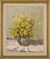 Adriaan Boshoff; Yellow Daisies in a Ginger Jar