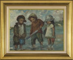 Amos Langdown; Children Pumping Prawns