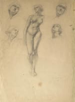 Maggie Laubser; Studies: Standing Female Nude; Four Heads