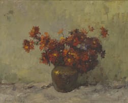 Adriaan Boshoff; Still Life with Chrysanthemums