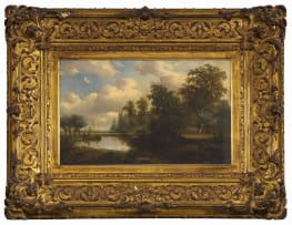 Circle of Edward Charles Williams; Lakeside with Boat