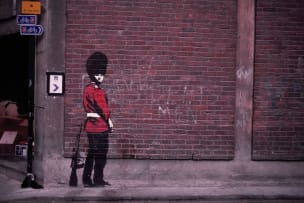 Banksy; Banging Your Head Against a Brick Wall