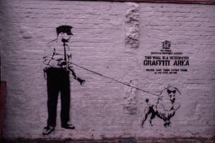 Banksy; Banging Your Head Against a Brick Wall