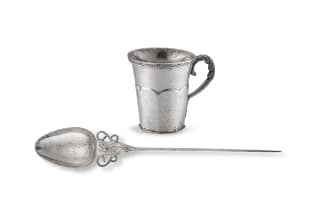 An Andean silver spoon tupu, 19th century