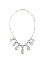 Victorian moonstone and silver necklace