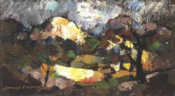 George Enslin; Landscape with Mountains and Trees