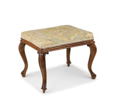 A Queen Anne style walnut occasional stool