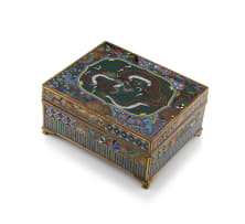 A Japanese cloisonné enamel box, Meiji period, 1868-1912