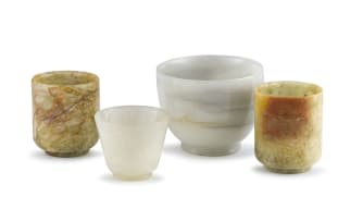 A Chinese grey jade wine cup, Qing Dynasty, 18th/19th century