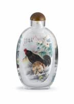 A large Chinese inside-painted crystal snuff bottle, 20th century