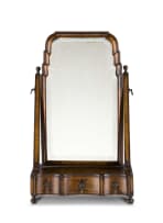 A Queen Anne walnut toilet mirror