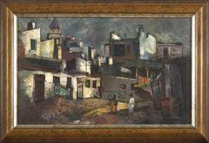 George Enslin; Figures in a City Street