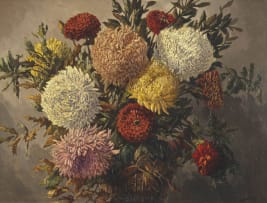 Tinus de Jongh; Vase of Chrysanthemums