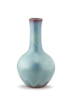 A Chinese Junyao bottle vase, Qing Dynasty, 19th century