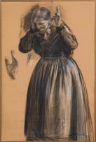 Frans Oerder; Studie van Ou Vrou en Hand (Study of Old Woman and Hand)