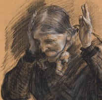 Frans Oerder; Studie van Ou Vrou en Hand (Study of Old Woman and Hand)