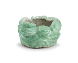 A Chinese green-glazed brush washer, Qing Dynasty, 19th century