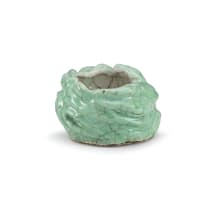 A Chinese green-glazed brush washer, Qing Dynasty, 19th century