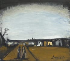 Pranas Domsaitis; Figures on a Village Road