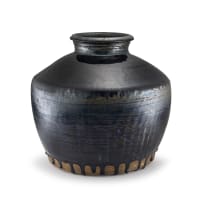 A Southeast Asian black and blue-glazed stoneware Martavan, 19th century