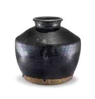 A Southeast Asian black and blue-glazed stoneware Martavan, 19th century