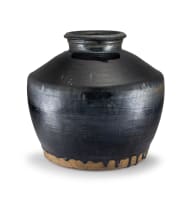 A Southeast Asian black and blue-glazed stoneware Martavan, 19th century