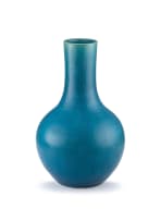 A Chinese turquoise-glazed bottle vase, Qing Dynasty, 18th/19th century