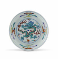 A Chinese doucai saucer dish, Qing Dynasty, 1723-1735