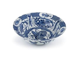 A Chinese blue and white 'Kraak' bowl, Ming Dynasty, Wanli period, 1573-1620