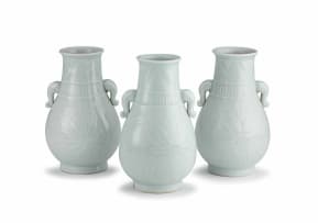 Three Chinese celadon-glazed vases, Qing Dynasty, 18th/19th century