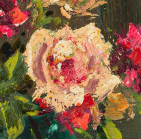 Otto Klar; Roses in a Glass Vase