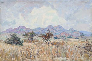 Johannes Blatt; Landscape with Purple Mountains