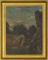 French School late 19th Century; Landscape with Rocks