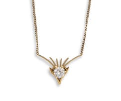 Diamond and 14ct gold necklace