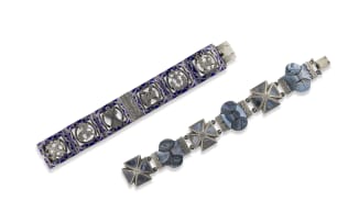 Scottish silver-mounted 'pebble' bracelet, late 19th century
