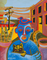 Nicolaas Maritz; Self Portrait with Cat and Bird