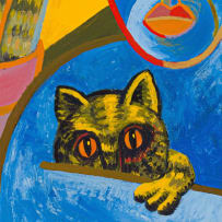 Nicolaas Maritz; Self Portrait with Cat and Bird